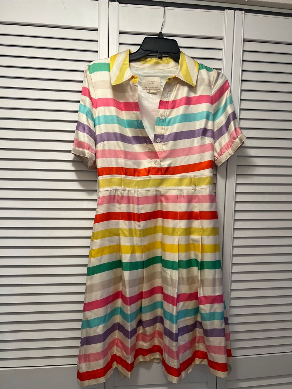 kate spade Multicolor Rainbow Stripe Polo Dress